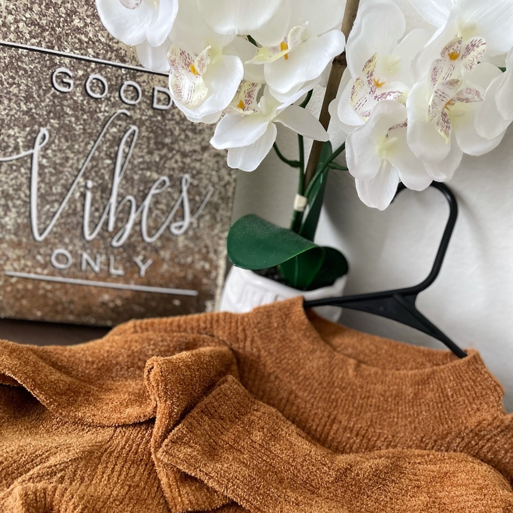 Tan Furry Fitted Sweatshirt